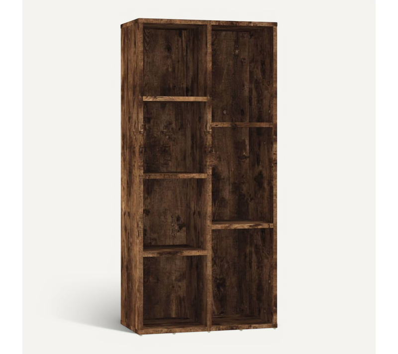 Armoire À Livres Chêne Fumé 50x25x106 Cm