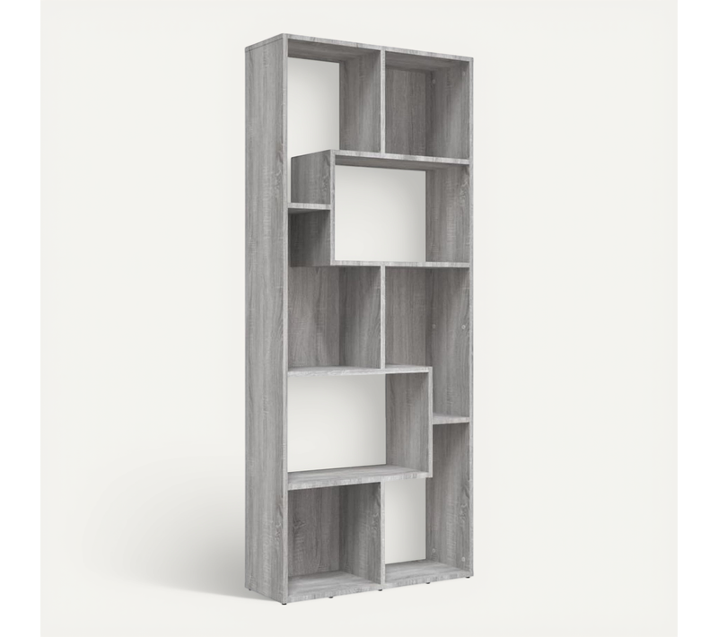 Bibliothèque Sonoma Gris 67x24x161 Cm Bois Contreplaqué