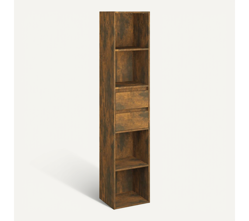 Bibliothèque Chêne Fumé 36x30x171 Cm Bois Contreplaqué