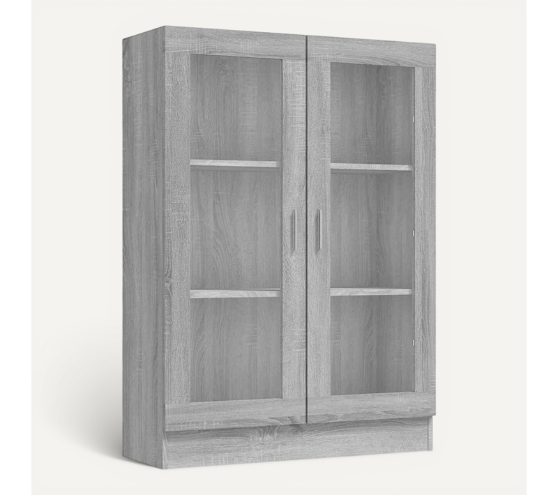 Armoire À Vitrine Sonoma Gris 82,5x30,5x115cm Bois Contreplaqué