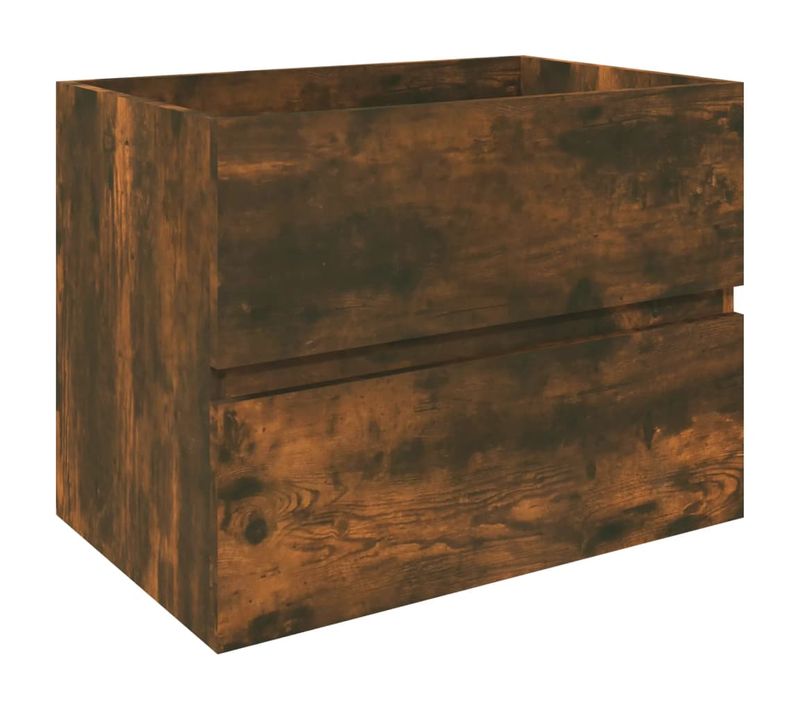 Meuble Sous-Vasque Chêne Fumé 60x38,5x45 Cm Bois D'ingénierie