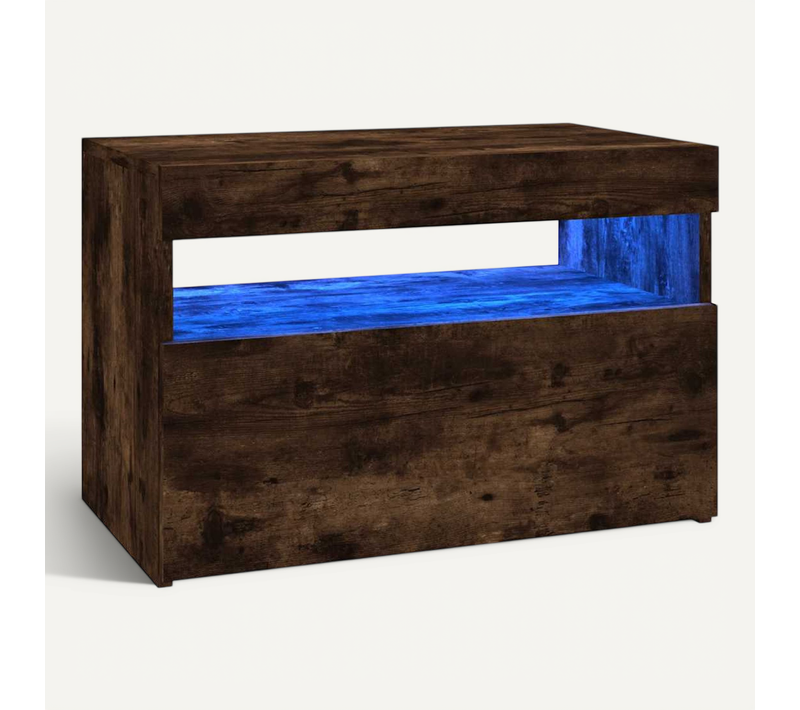 Meuble TV Avec Lumières LED Chêne Fumé 60x35x40 Cm