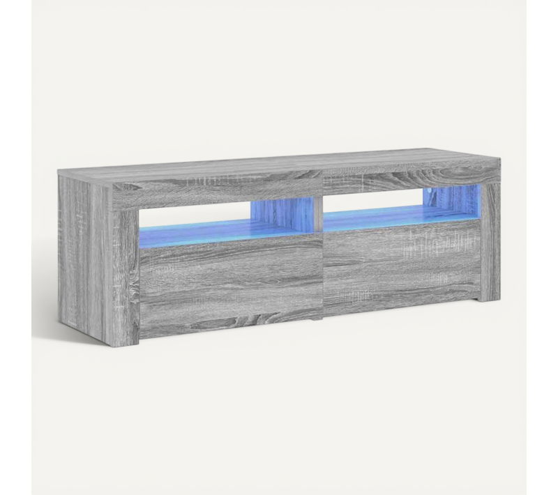 Meuble TV Avec Lumières LED Sonoma Gris 120x35x40 Cm