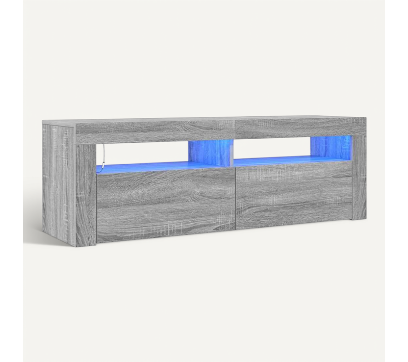 Meuble TV Avec Lumières LED Sonoma Gris 120x35x40 Cm