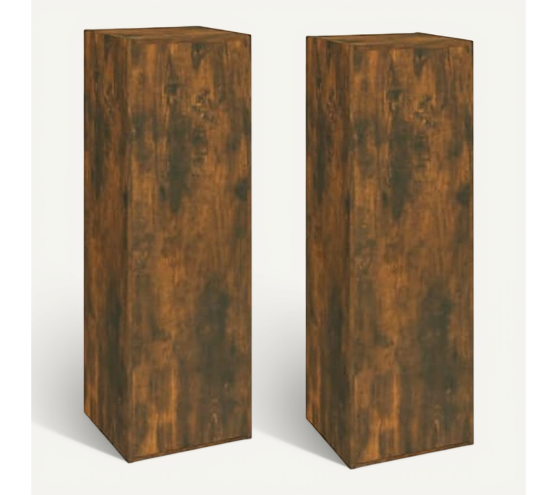 Meubles TV 2 Pièces Chêne Fumé 30,5x30x90 Cm Bois Contreplaqué