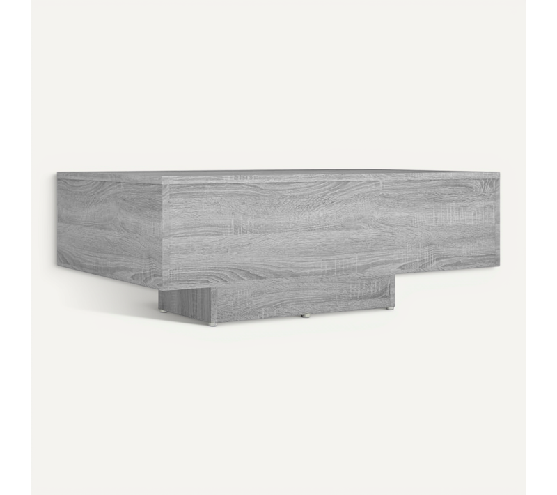 Table Basse Rectangulaire Moderne En Bois Contreplaqué Sonoma Gris 85 X 55 X 31 Cm