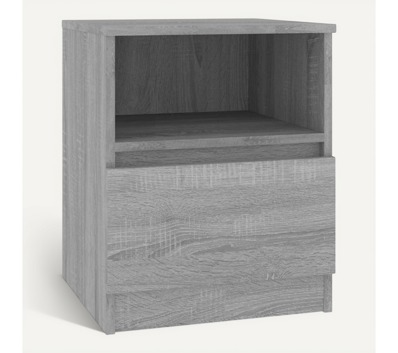 Table De Chevet Sonoma Gris 40x40x50 Cm Bois Contreplaqué