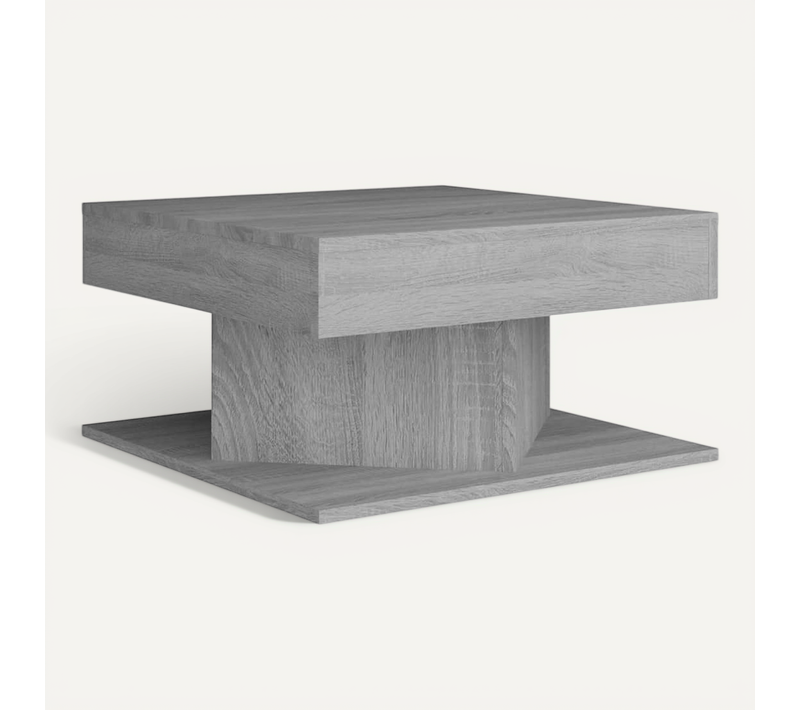 Table Basse Sonoma Gris 57x57x30 Cm Bois Contreplaqué