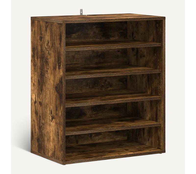 Meuble à Chaussures Chêne Fumé 60x35x70 Cm Bois Contreplaqué