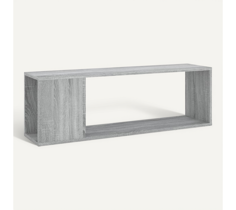 Meuble TV Sonoma Gris 100x24x32 Cm Bois Contreplaqué