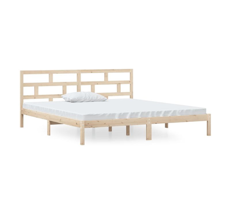 Cadre De Lit Sans Matelas Bois Massif 140x190 Cm