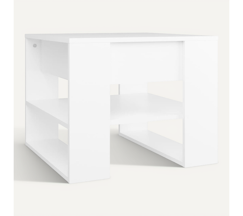 Table Basse Blanc 55,5x55x45 Cm Bois Contreplaqué