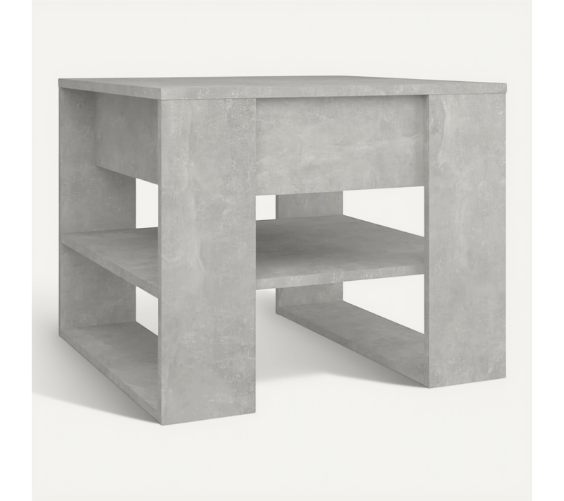 Table Basse Gris Béton 55,5x55x45 Cm Bois Contreplaqué