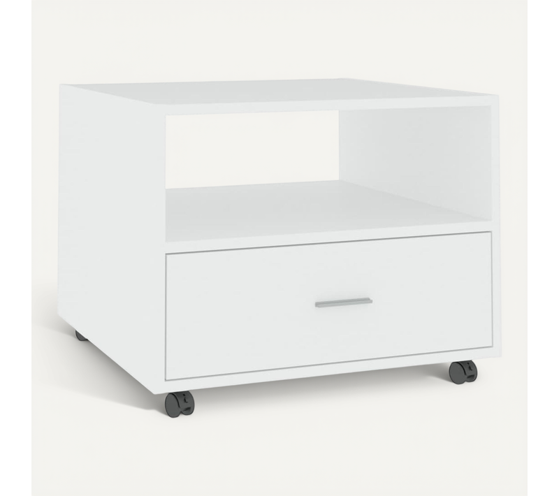 Table Basse Blanc 55x55x40 Cm Bois Contreplaqué