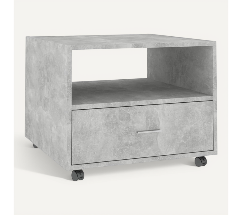 Table Basse Gris Béton 55x55x40 Cm Bois Contreplaqué