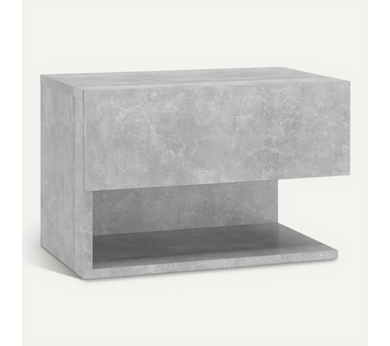 Table De Chevet Murale Gris Béton