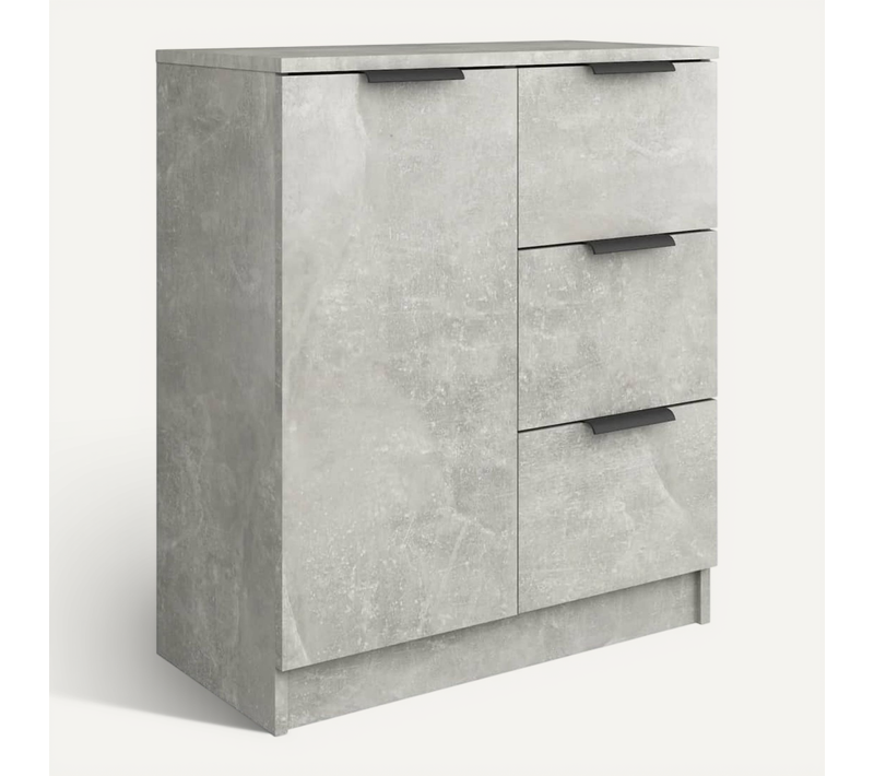Buffet Gris Béton 60x30x70 Cm Bois Contreplaqué