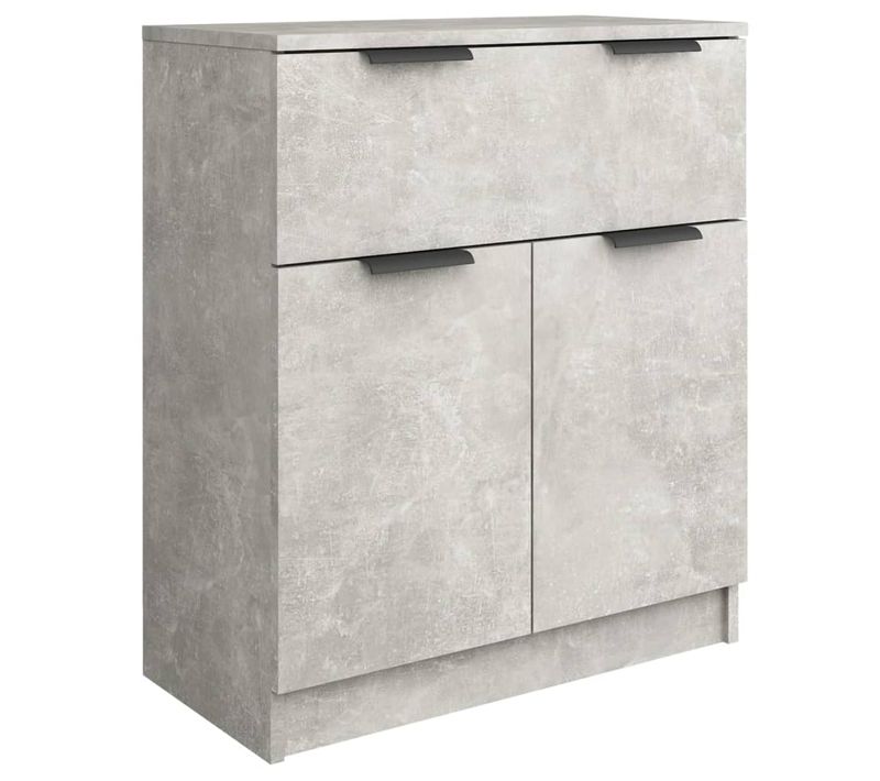 Buffet Gris Béton 60x30x70 Cm Bois Contreplaqué