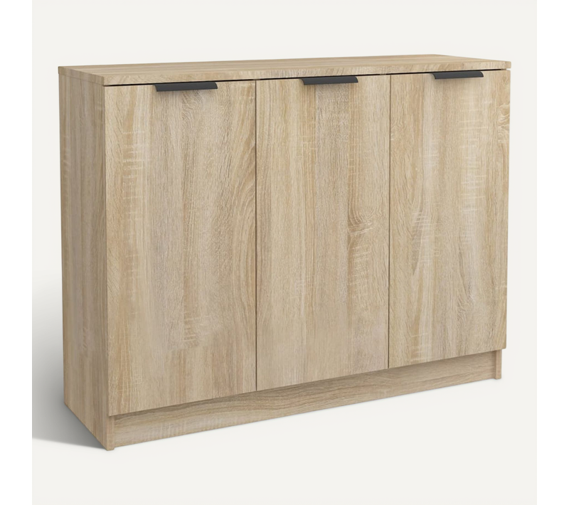 Buffet 90,5x30x70 Cm Chêne Sonoma Avec Rangement Design Moderne Pour Salon