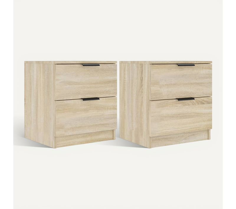 Tables De Chevet 2 Pièces Chêne Sonoma Bois Contreplaqué