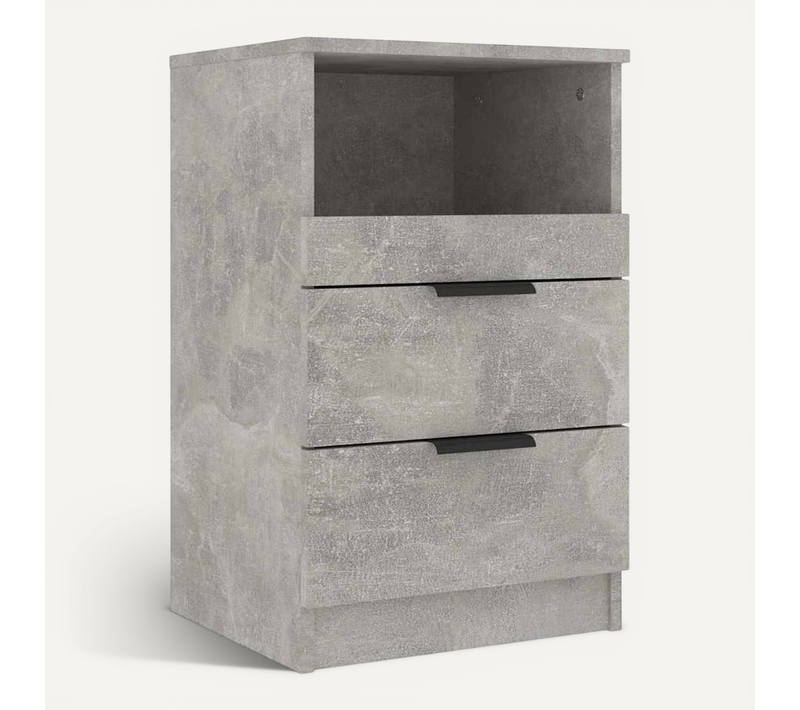 Table De Chevet Gris Béton Bois Contreplaqué