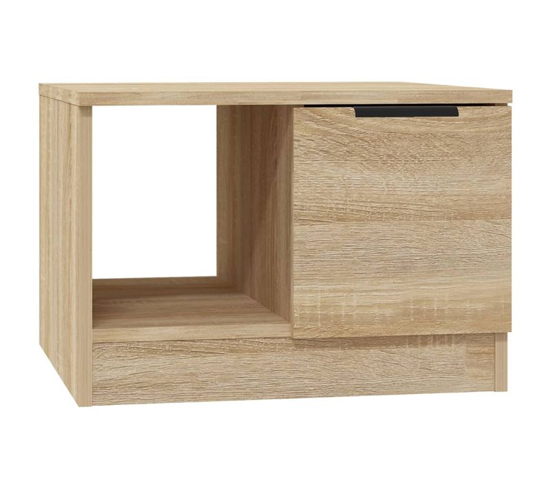 Table Basse Chêne Sonoma Bois Composé Rangement 50x50x36 Cm Compact Moderne