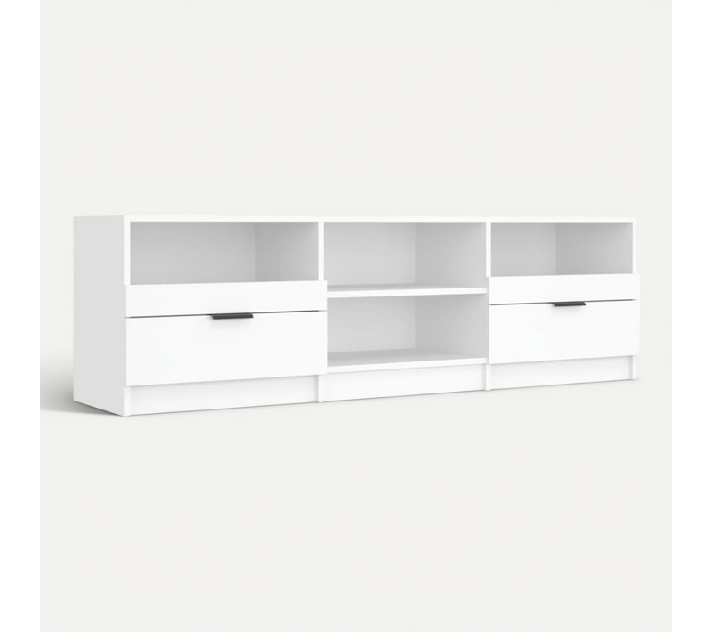 Meuble TV Blanc 150x33,5x45 Cm Bois Contreplaqué