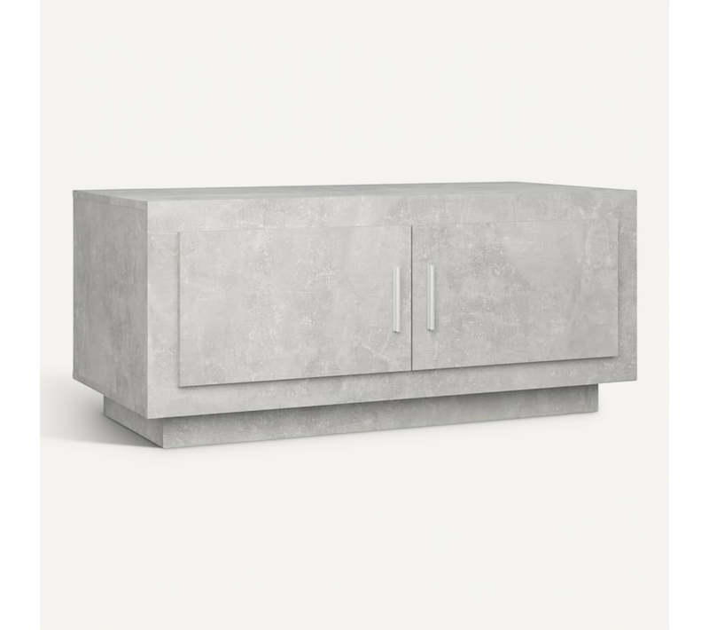 Table Basse Gris Béton 102x50x45 Cm Bois Contreplaqué