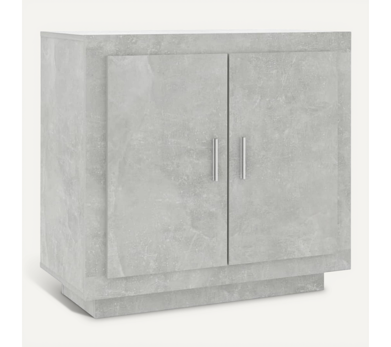 Buffet Gris Béton 80x40x75 Cm Bois Contreplaqué