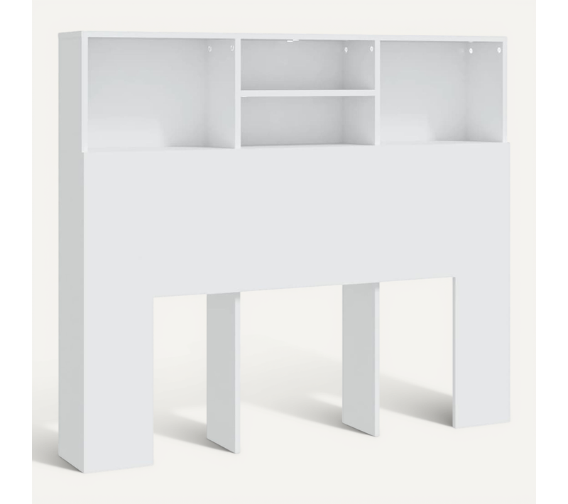 Armoire De Tête De Lit Lot 1 Bois Contreplaqué Blanc 120x19x103,5 Cm Compact