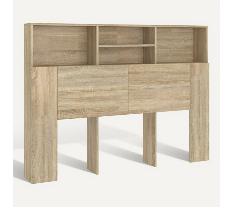 Table De Chevet Murale 140x19x103,5 Cm Chêne Sonoma Avec étagères Réglables Pour Chambre
