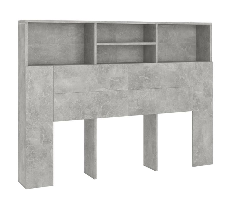 Armoire De Tête De Lit Gris Béton 140x19x103,5 Cm