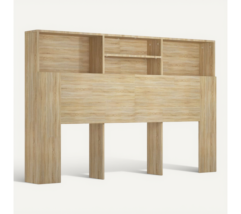 Armoire De Tête De Lit Chêne Sonoma 160x19x103,5 Cm Sommier à Lattes Lit Double Chambre