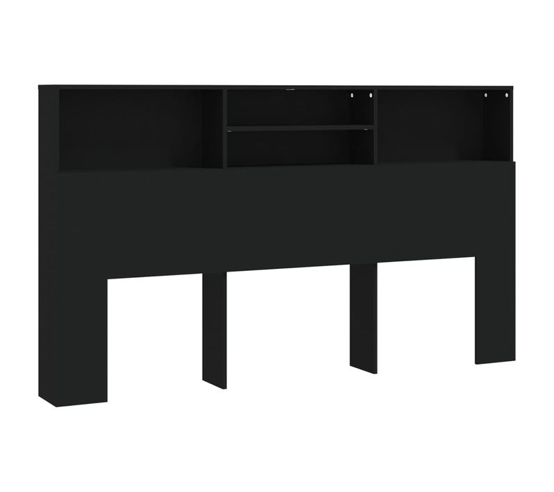 Armoire De Tête De Lit Noir 180x19x103,5 Cm