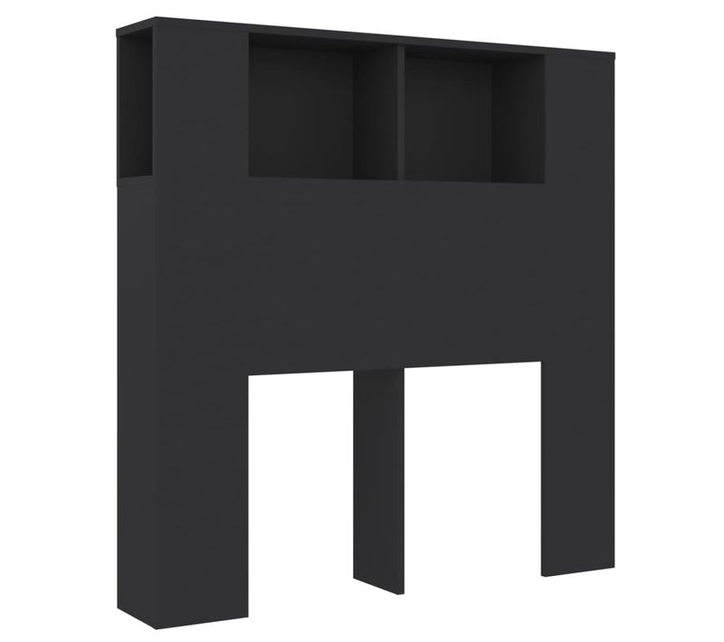 Armoire De Tête De Lit Noir 100x18,5x104,5 Cm