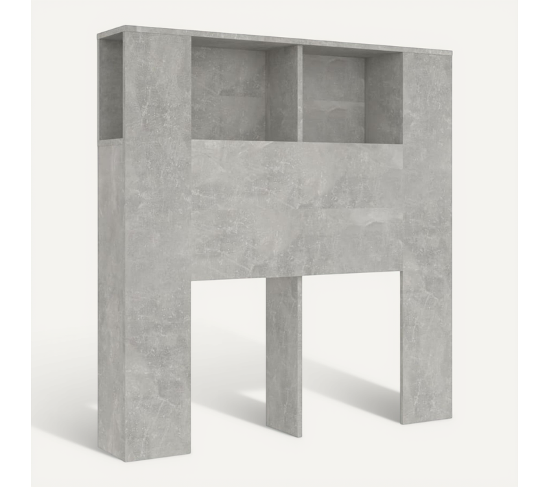 Armoire De Tête De Lit Gris Béton 100x18,5x102,5 Cm