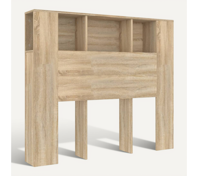 Tête De Lit Avec Rangements Sonoma Oak Bois Contreplaqué 120x18,5x102,5 Cm Moderne