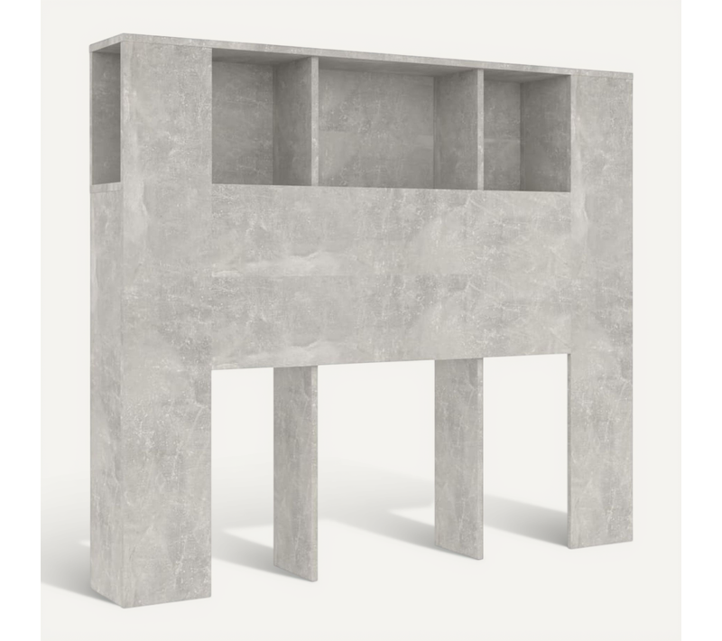 Armoire De Tête De Lit Gris Béton 120x18,5x102,5 Cm