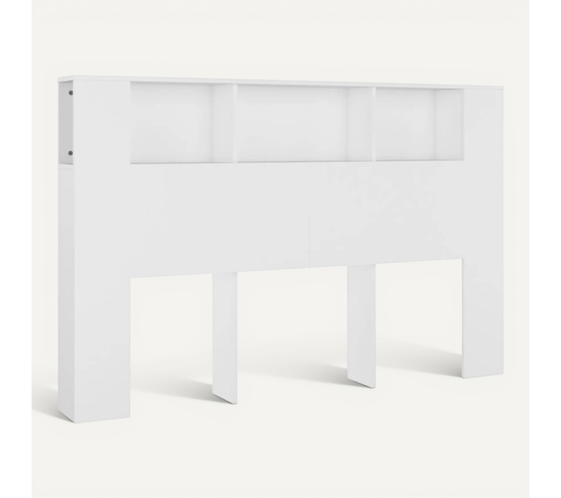 Table De Chevet Murale 160x19x104 Cm Blanc Avec étagères Intégrées