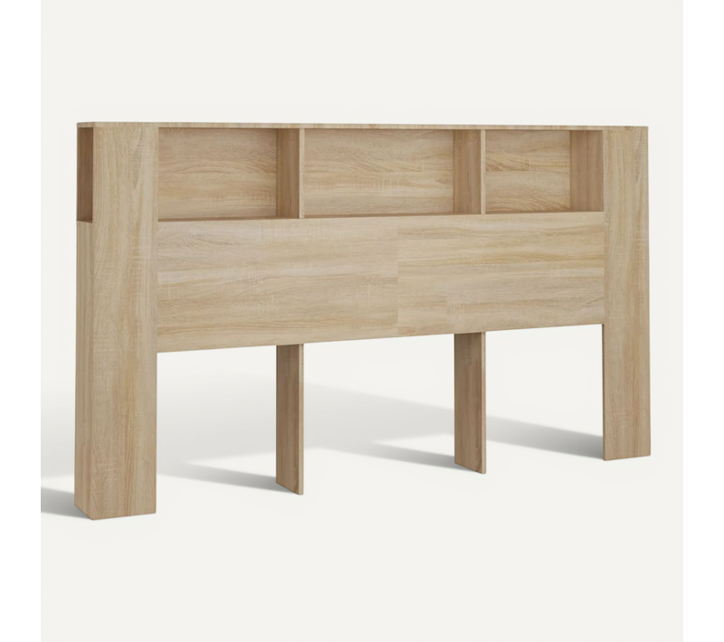 Table De Chevet 180x18,5x104,5 Cm Chêne Sonoma Avec Tiroirs Design Contemporain Pour Chambre