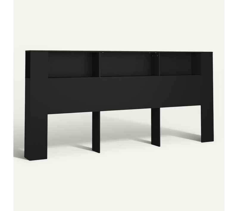 Armoire De Tête De Lit Noir 220x18,5x104,5 Cm