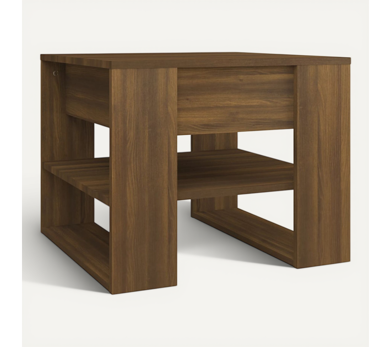 Table Basse Chêne Marron 55,5x55x45 Cm Bois Contreplaqué