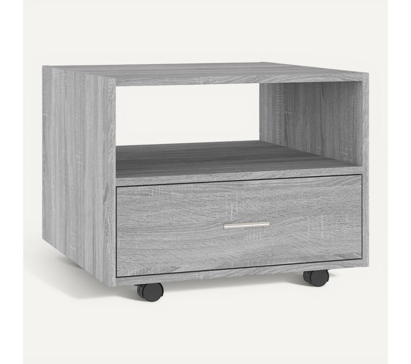 Table Basse Sonoma Gris 55x55x40 Cm Bois Contreplaqué