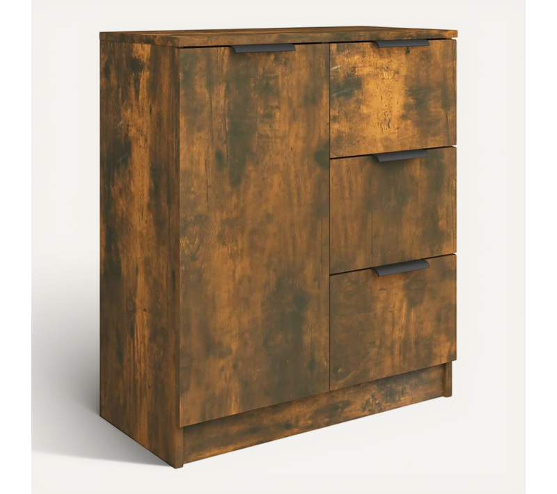 Buffet Chêne Fumé 60x30x70 Cm Bois Contreplaqué