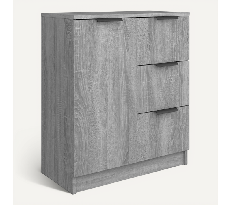 Buffet Gris Sonoma 60x30x70 Cm Bois Contreplaqué Armoire De Rangement Table Console