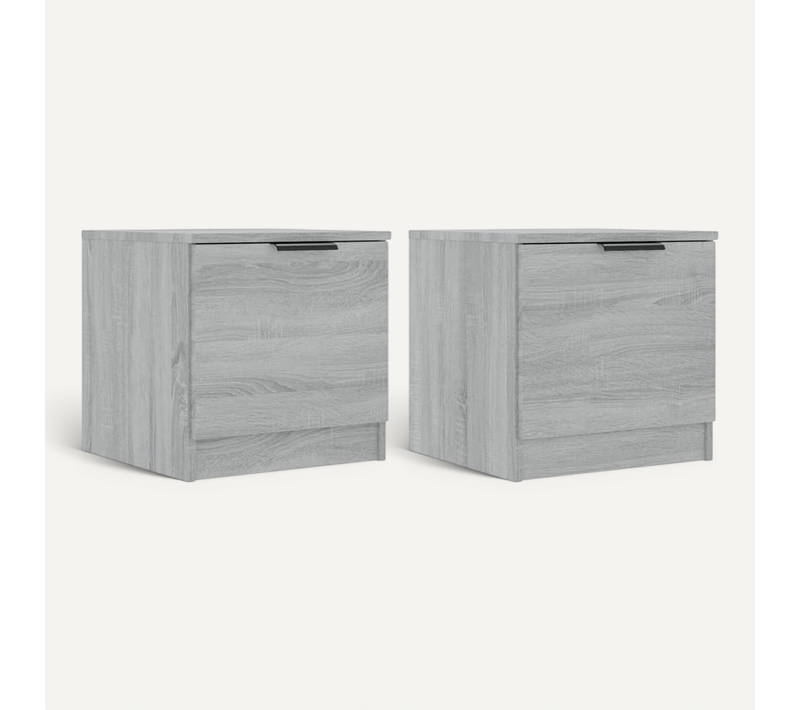 Tables De Chevet 2 Pièces Sonoma Gris 40x39x40 Cm