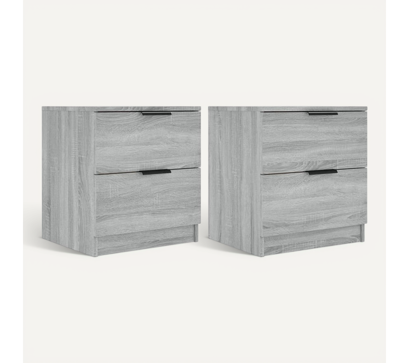Tables De Chevet 2 Pièces Sonoma Gris Bois Contreplaqué