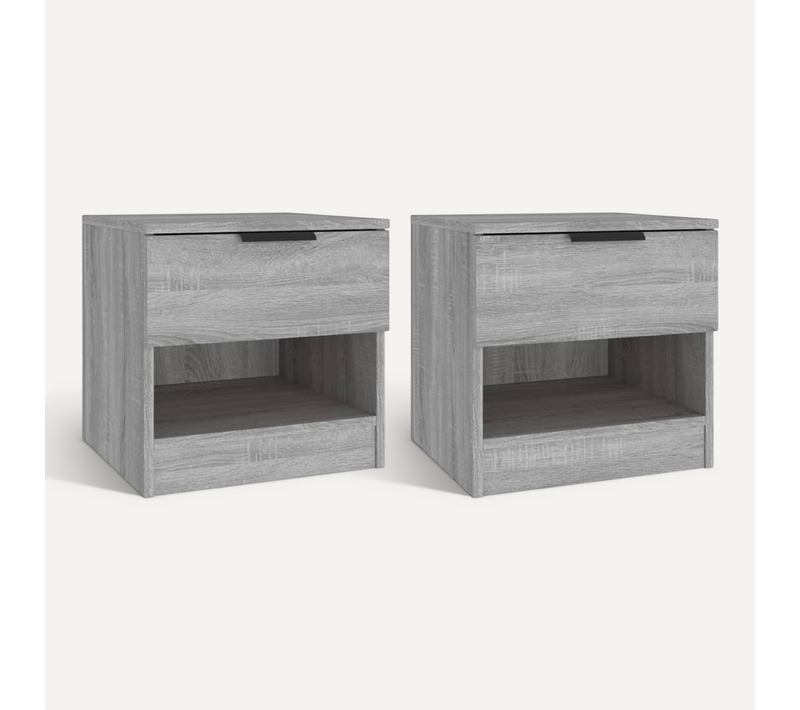 Tables De Chevet 2 Pièces Sonoma Gris Bois Contreplaqué