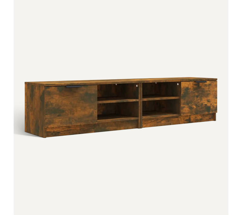 Meubles TV 2 Pièces Chêne Fumé 80x35x36,5 Cm Bois Contreplaqué