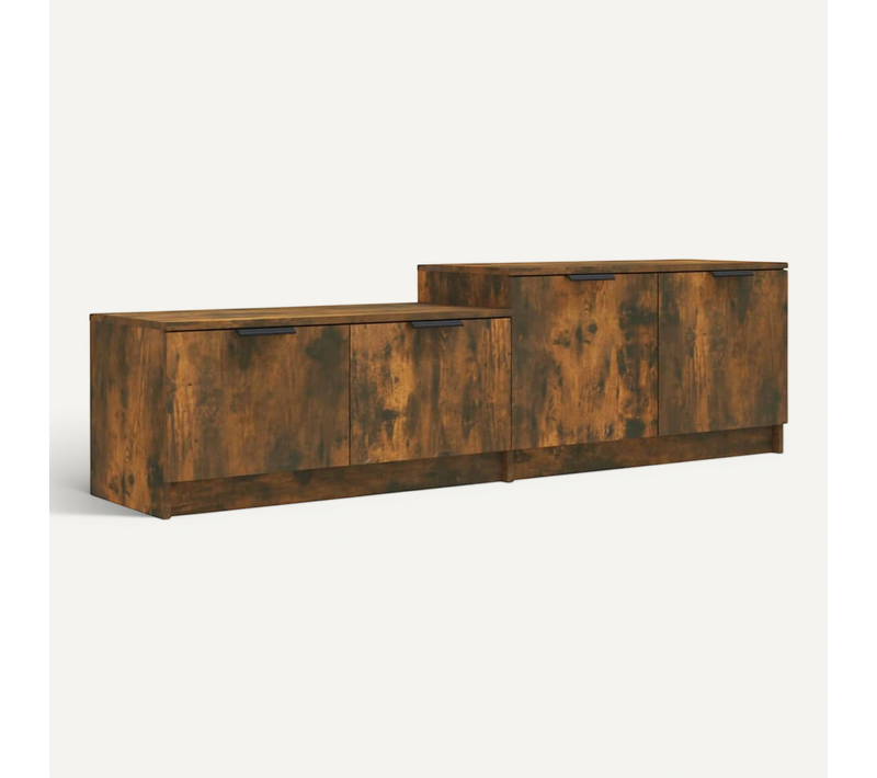Meuble TV Chêne Fumé 158,5x36x45 Cm Bois Contreplaqué